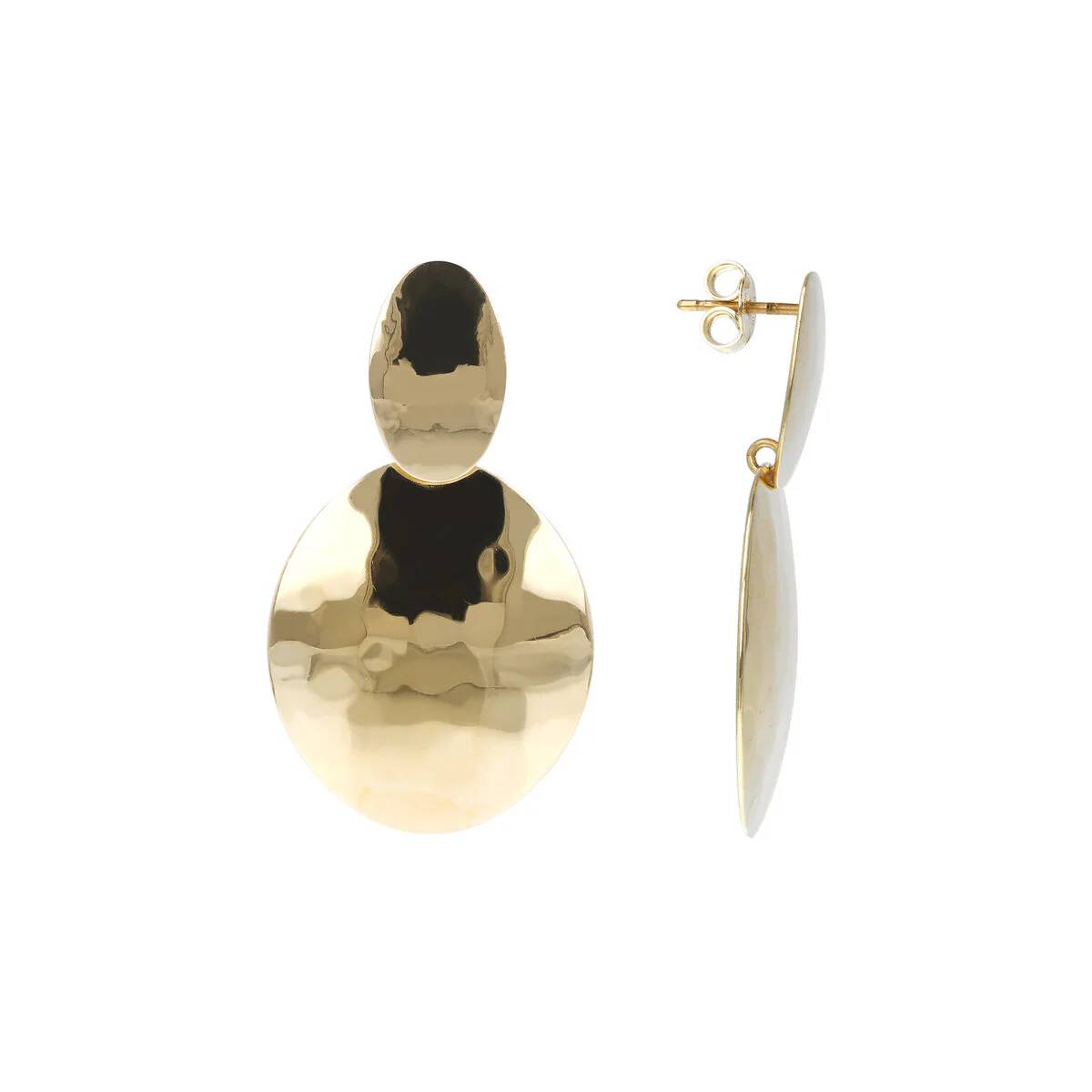 Orecchini Donna Etrusca Gioielli Pendenti Dischi Martellati WSET00323.YG